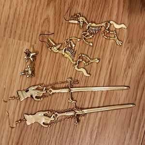 Unique Gold Toned Earrings Lot